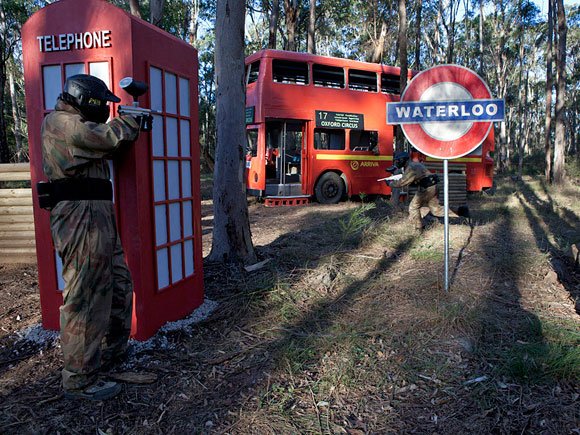 Attacking the Delta Force Paintball Appin London Bus